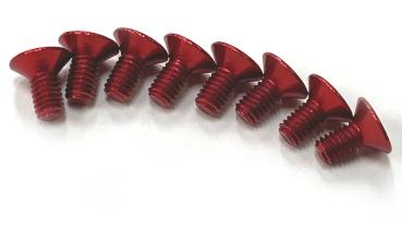 7075 Alu Schraube Senkkopf rot diverse Längen
